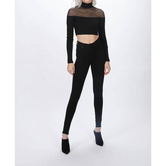 NEW ZEYNEP ARCAY sheer crop knit top in black - Picture 1 of 6